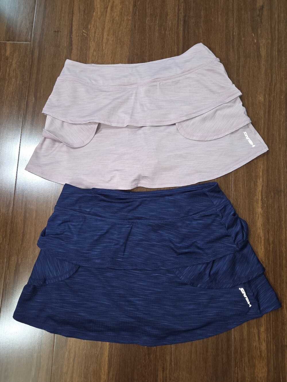 2 HEAD SCALLOPED RUFFLE SPORTY ATHLETIC SKORT MAUVE & BLUE MEDIUM - Picture 8 of 9
